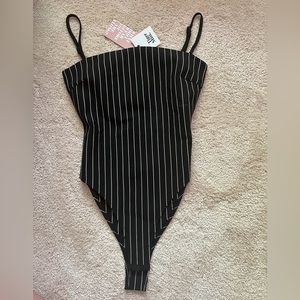 Brand New Tiger Mist black and white striped bodysuit